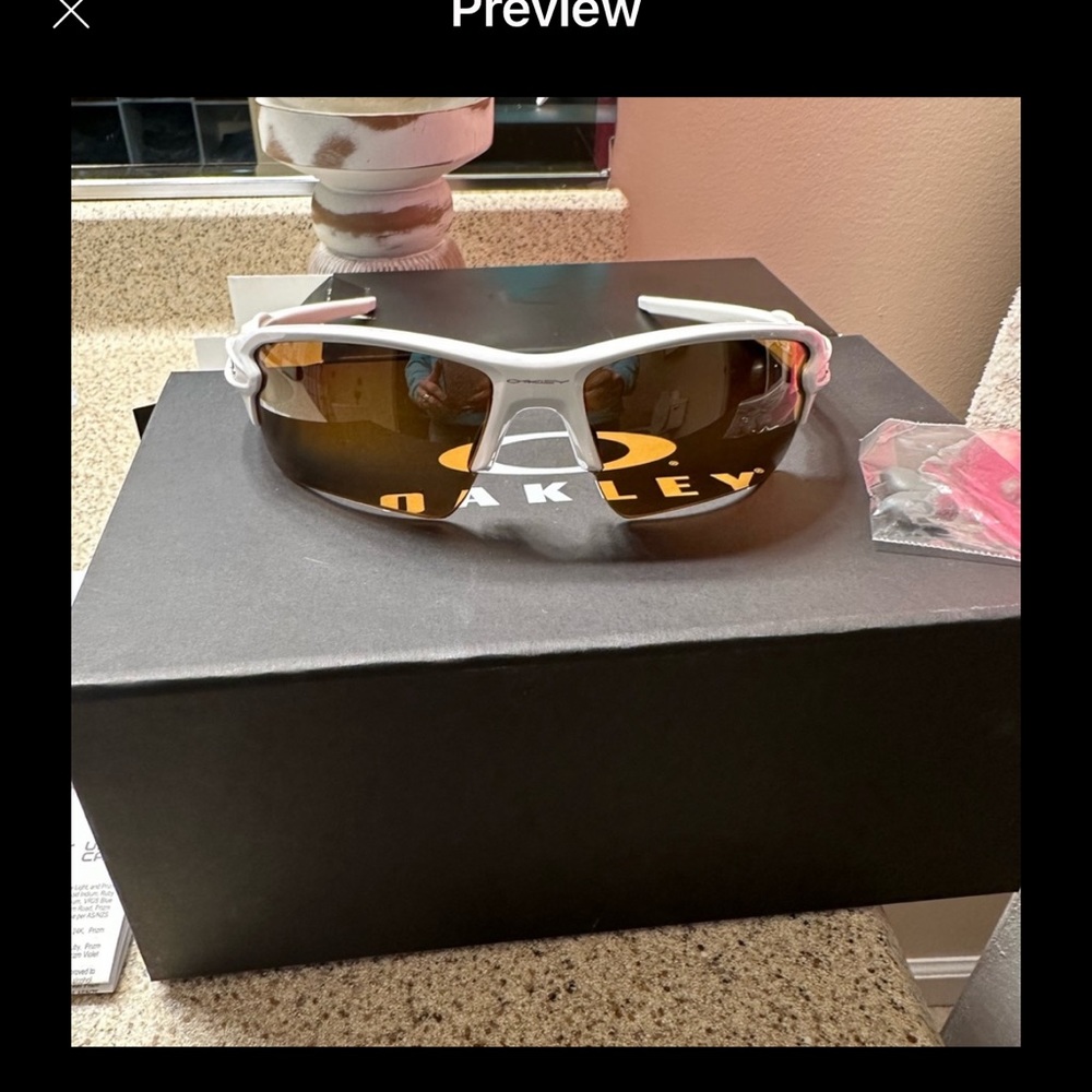Custom  ordered so can not return.  White brand new never worn Oakleys